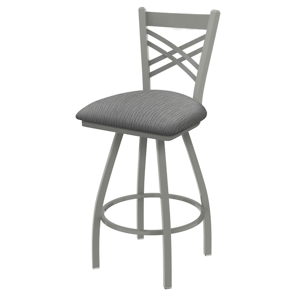 36" Swivel Bar Stool, Nickel Finish, Graph Seat